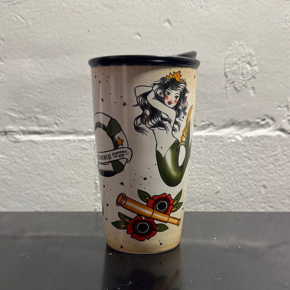 2015 Starbucks mermaid siren tattoo ceramic travel mug